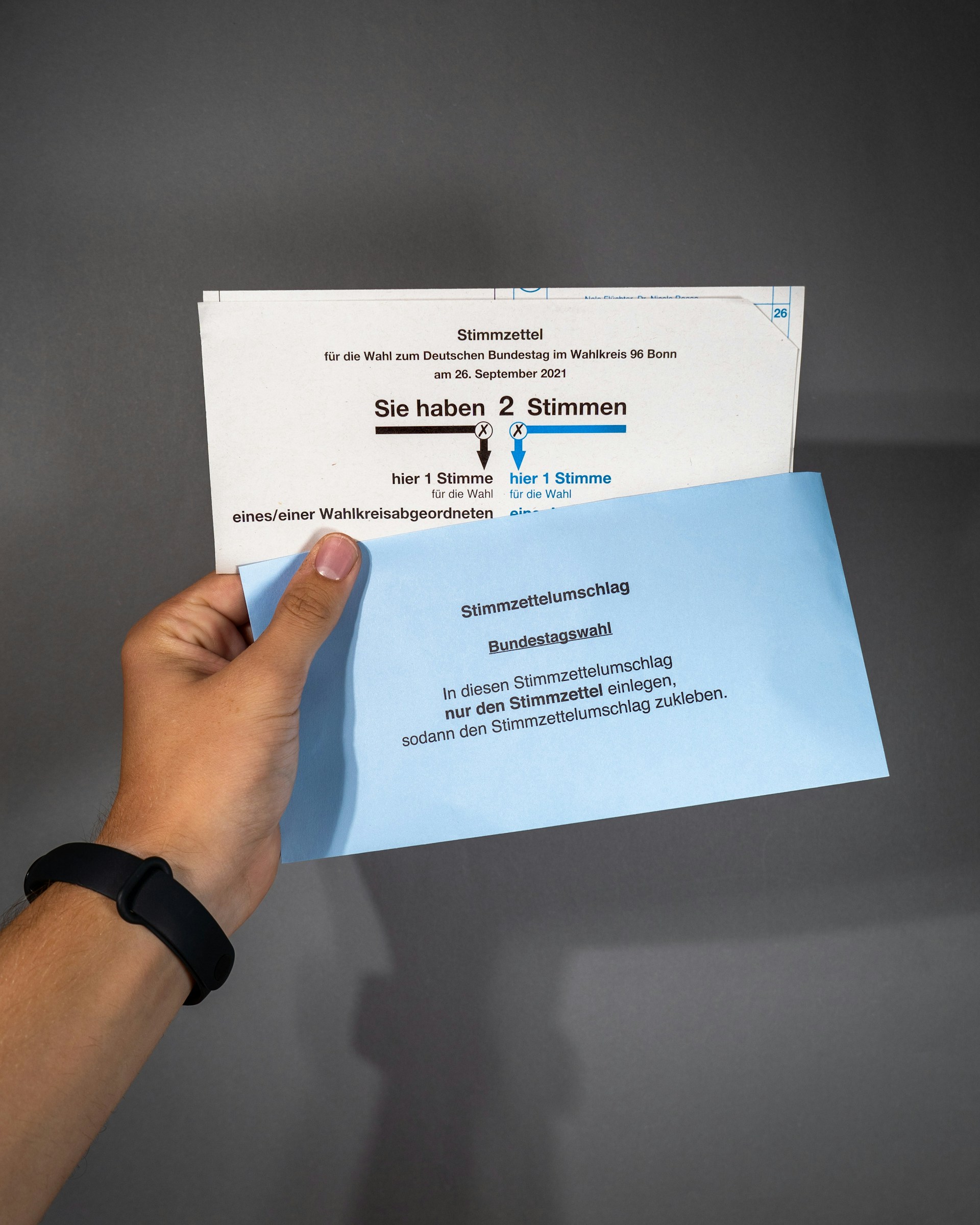 Wahlzettel zur Bundestagswahl