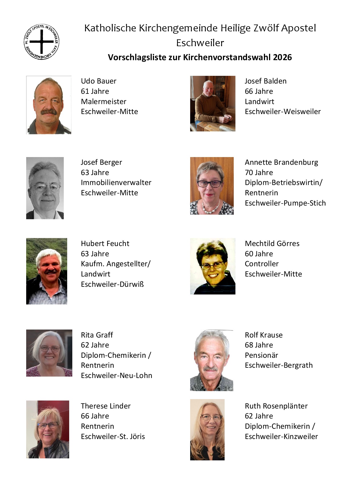 Vorschlagsliste zur Kirchenvorstandswahl 2026 mit Bild-1