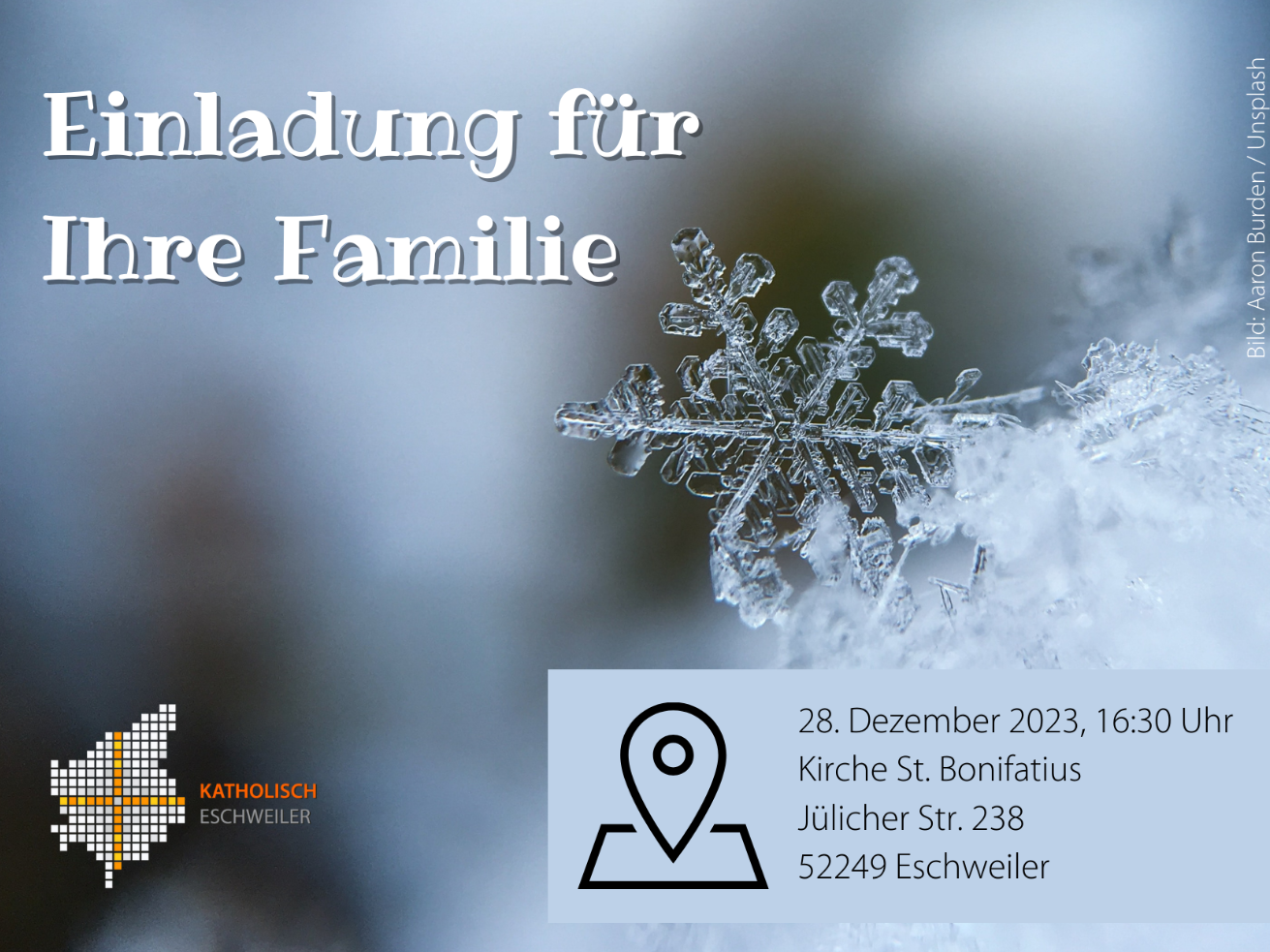 Segensfeier für alle Kinder mit ihren Familien (c) Katholisch Eschweiler / Aaron Burden / Unsplash Segensfeier für alle Kinder mit ihren Familien