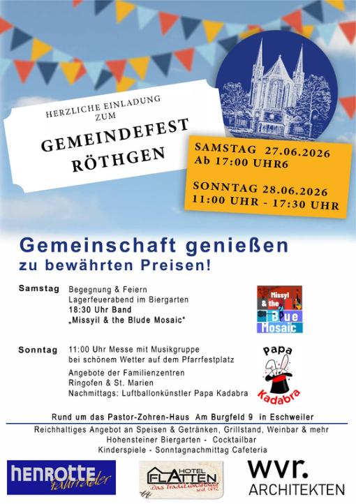 Gemeindefest St. Marien 27. und 28. Juni 2026