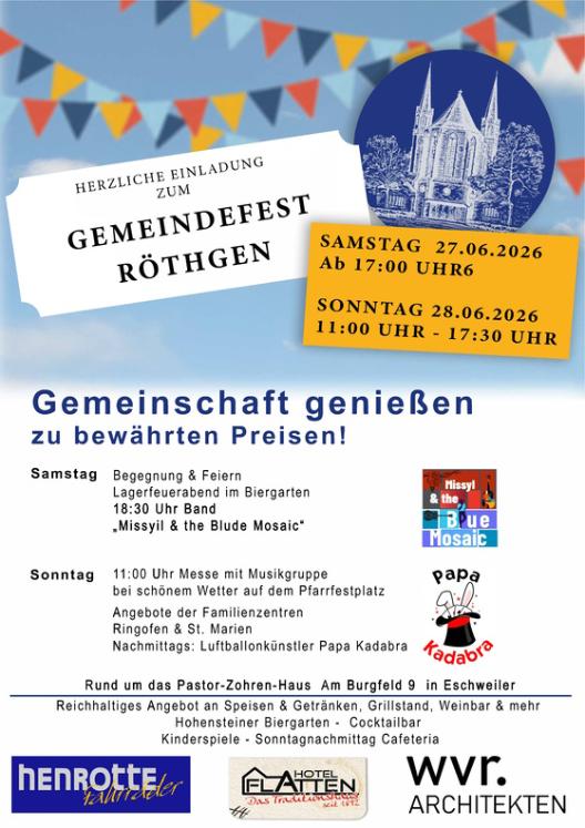 Gemeindefest St. Marien 27. und 28. Juni 2026